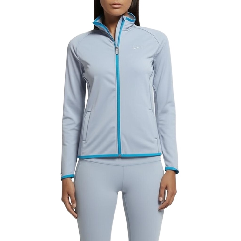 NIKE Womens Light Blue Full Zip Thumbhole Sportswear Jacket Womens Large